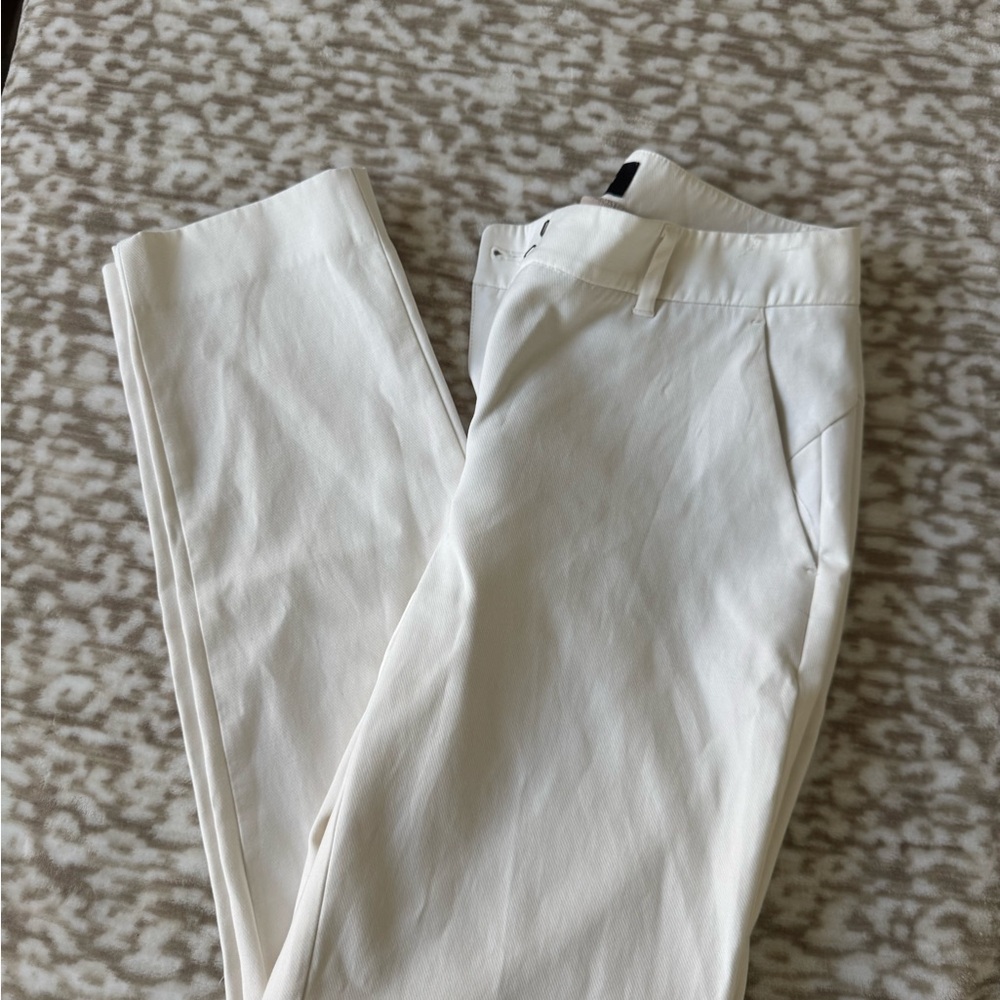 White House Black Market Straight Leg White Trousers